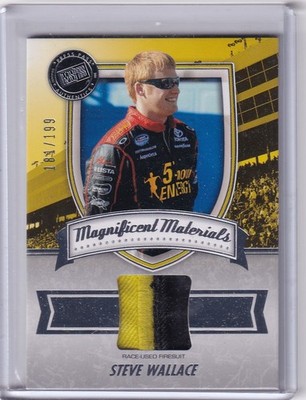 STEVE WALLACE /199 RACE USED FIRESUIT PATCH 2011 PRESS PASS FANFARE MATERIALS