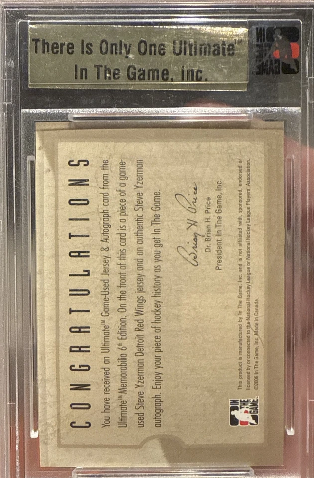 史蒂夫·耶泽曼 2005 - 06 年比赛终极纪念品球衣签名 #/50 — 第 3/4 张图片