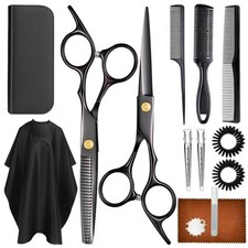Professional Hair Cutting Scissors Barbers Shears Set with Carrying Case