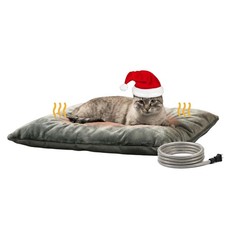 Outdoor Heated Pet Heating Pad for Cats  Small Dogs, Waterproof Heated Bed w...