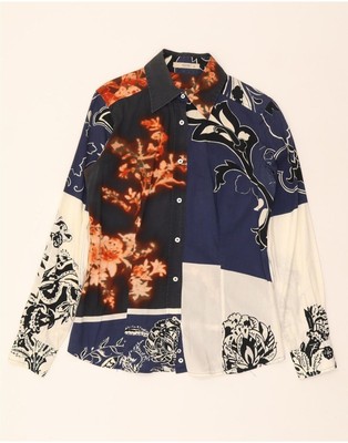 Etro Damen Shirt IT 42 Medium Mehrfarbig Blumen Baumwolle DI29