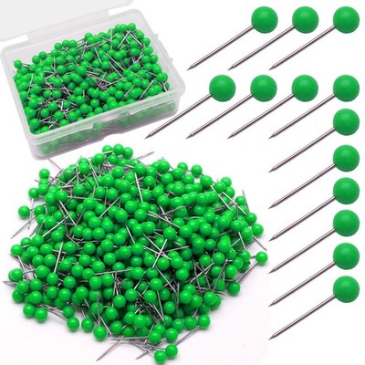 500Pcs Green Map Pins, 1/8 Inch Map Tacks, Round Ball Head Map Push Pins, Sma...