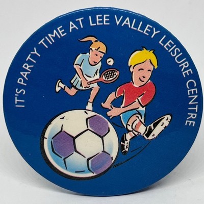 Lee Valley Leisure Centre Kids Parties Football Sports Promo Pin Badge London UK