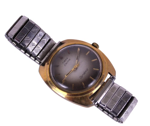 Vintage Timex Electric Dynabeat Quartz Gold Tone 36mm Watch