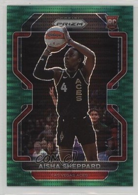 2022 Panini Prizm WNBA Green Pulsar Prizm 18/25 Aisha Sheppard #105 d4b