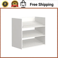 Impressions 3-Shelf White Shoe Rack Organizer NEW
