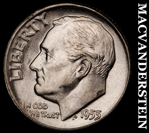 1955 Silver Roosevelt Dime - Choice Gem Brilliant Unc  Lustrous  #i5005
