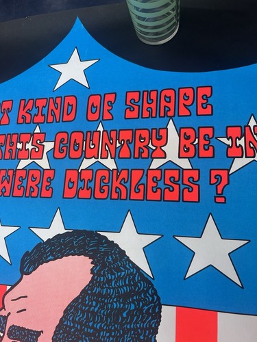 Vintage 1972 Richard Nixon Blacklight Poster “Dickless Country” Political Satire - Picture 13 of 14
