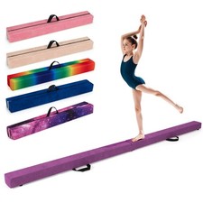 9 FT Folding Gymnastic Beam w/Anti-slip Base, Pine Wood Frame, Carrying Handle