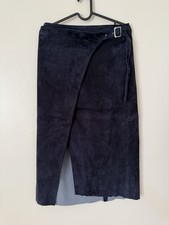 Jarbo Leather - Navy Suede Wrap Belt Skirt Size 0