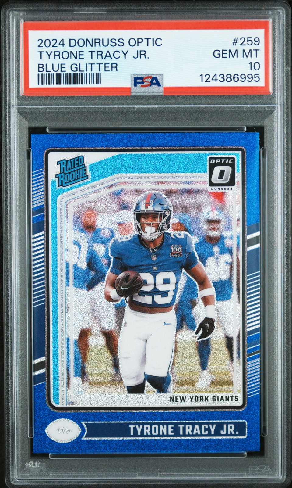 2024 PANINI DONRUSS OPTIC BLUE GLITTER #259 TYRONE TRACY JR. PSA 10