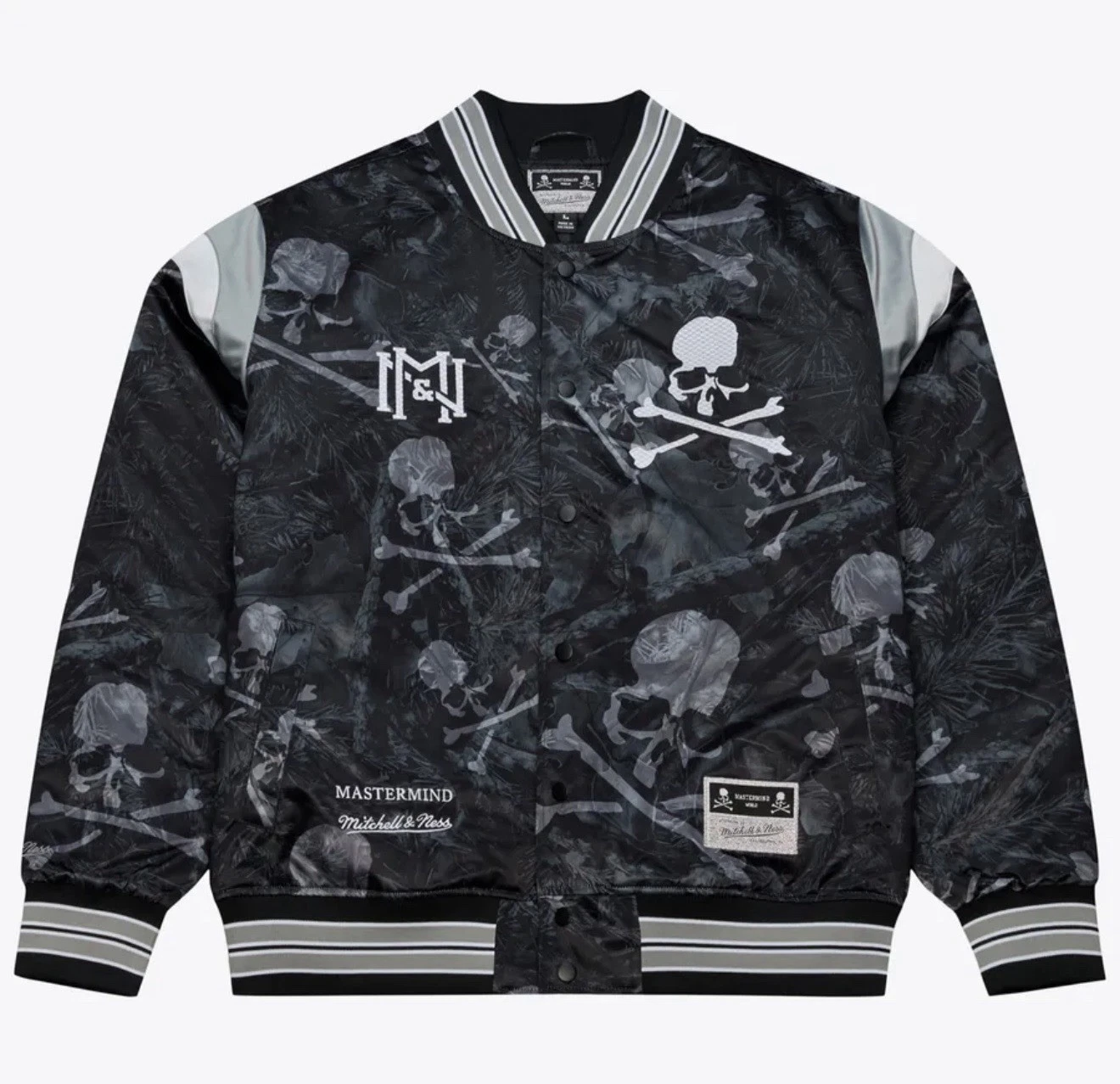 🔥100% Mitchell & Ness x Mastermind World Satin Varsity Jacket Size Large (L)🔥 image 21