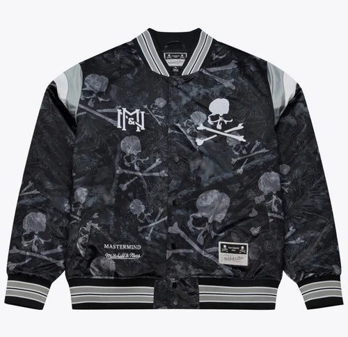 🔥100% Mitchell & Ness x Mastermind World Satin Varsity Jacket Size Large (L)🔥 image 21