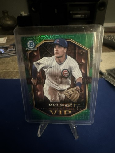 2025 Bowman Chrome Matt Shaw VIP Green Mogo Refractor /99 