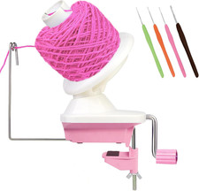 Yarn Ball Winder with 4 Crochet Hooks, Hand Operated Yarn Winder for Knitting 