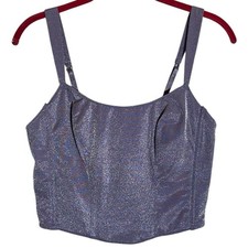 Victoria  s Secret Gold Label Purple Shimmer Corset Vintage 90  s Size 36 L 