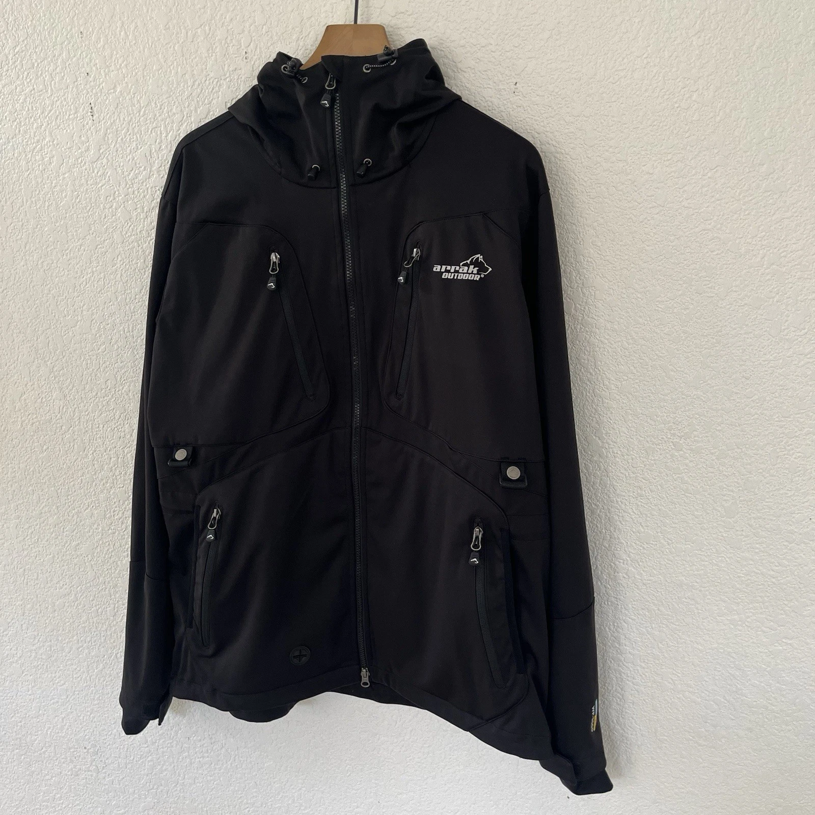 Arrak Outdoor AKKA Mens XL Softshell Jacket WP-3000 Black Sweden - product detail image 2