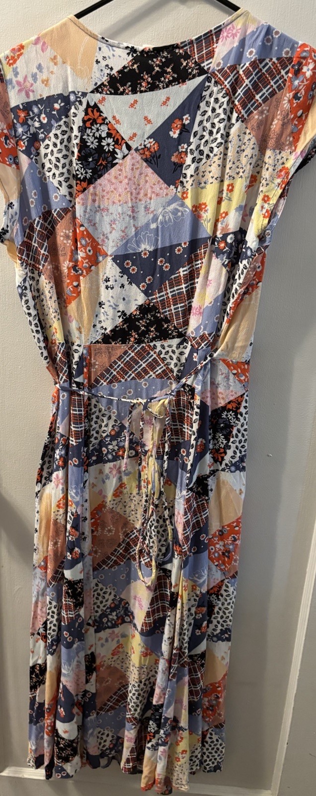 Gap Medium Floral Patchwork Midi Length Wrap Dress - image 3