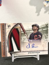 2025 Topps Museum MLB Steven Kwan Momentous Material Jumbo Patch Autograph/25