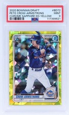 2020 Bowman Draft Sapphire Pete Crow-armstrong #BD72 PSA 9 Chrome Yellow 40/99
