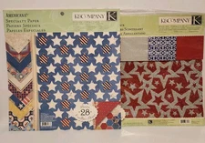 K & Company AMERICANA 12x12 Scrapbook Paper Pad & Glitter Sheets **READ**