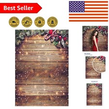 Versatile 5X7FT Christmas Wood Wall Backdrop for Stunning Holiday Photography