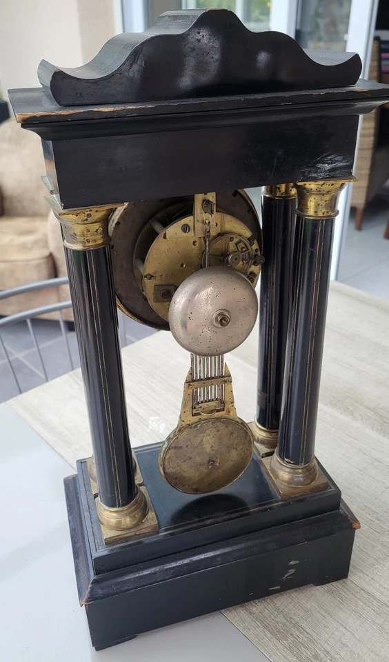 ancienne pendule clock horloge regulateur carillon à colonnes Napoléon III - Photo 4/4