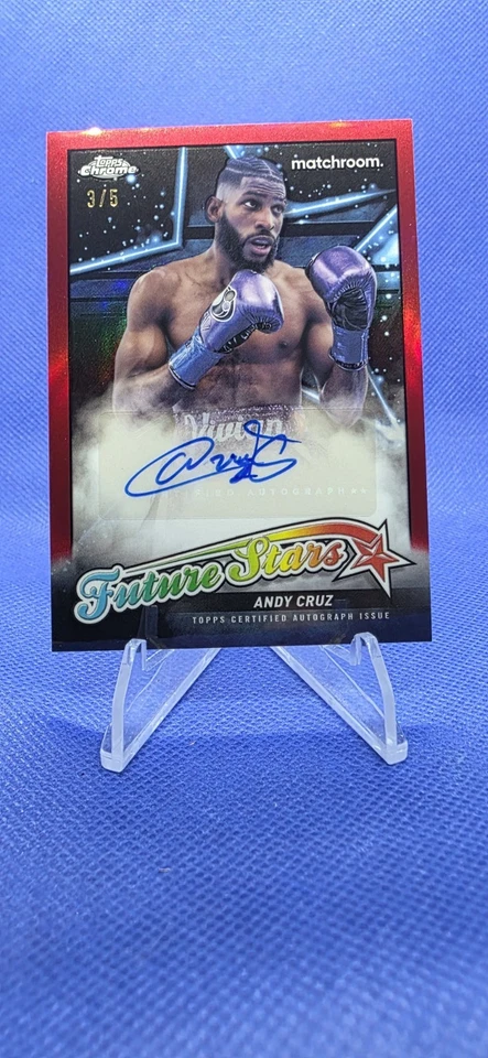 Andy Cruz 2024 Topps Cromo Boxeo Futuras Estrellas Rojo Refractor Automático # 3/5 Foto 3 de 4