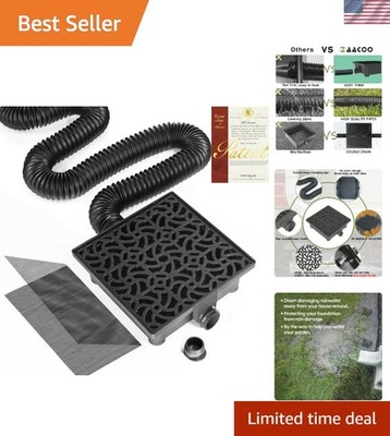 Durable Upgraded Catch Basin & 8.2ft Flexible Downspout Extender For Foundations
