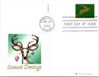 Dr Jim Stamps 20C Seasons Greetings Reindeer First Day Issue Fleetwood Card
