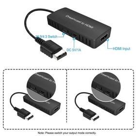 Y.D.F Dreamcast to HDMI Converter Supports 16:9/4:3 Switching, HD Link Cable ...