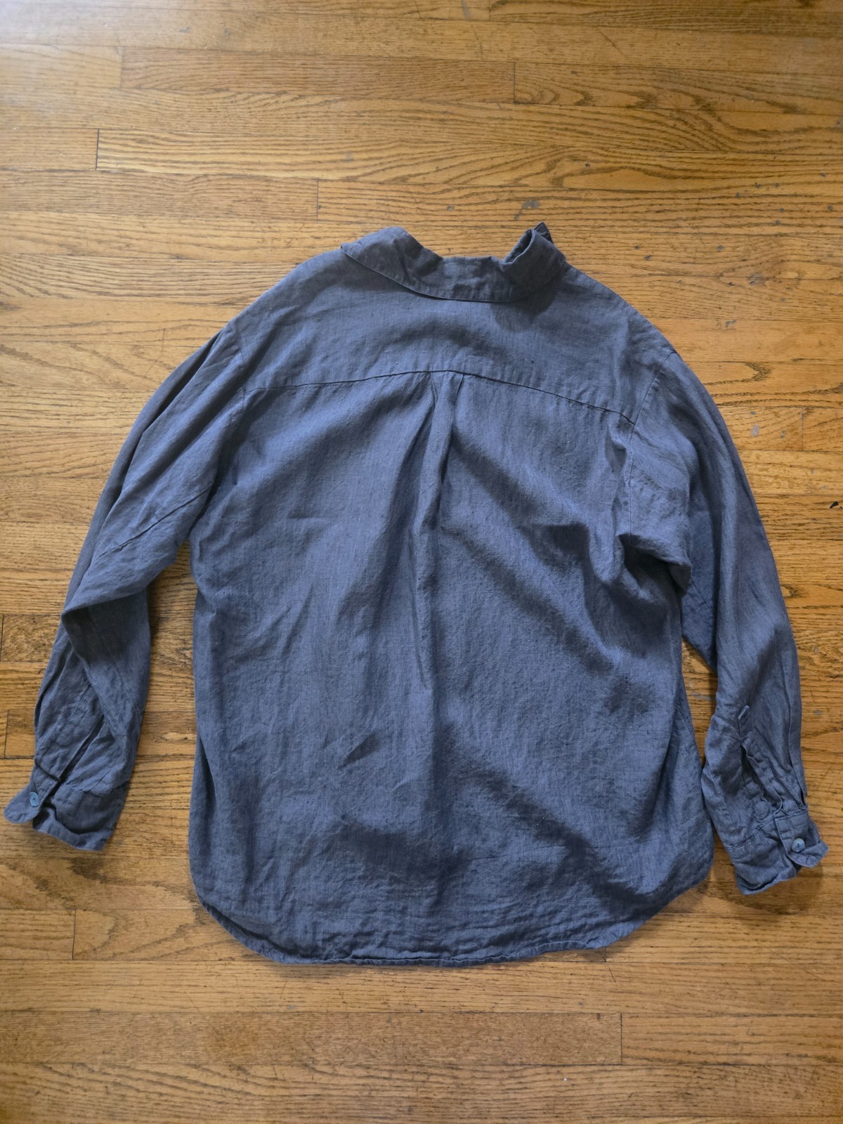 Bryn Walker Gray Linen Button Down Long-sleeved S… - image 2