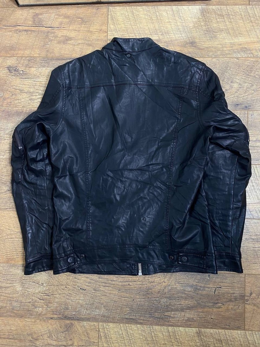 G-Star RAW Mens Jacket Revend 3D Slim PL Black Size L Faux Leather