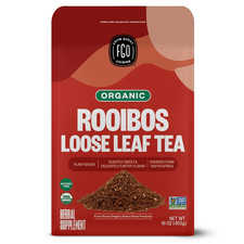 FGO Organic Rooibos Loose Leaf Herbal Tea No Caffeine, Bulk Resealable Bag, 16oz
