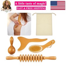 4-in-1 Wood Therapy Massage Tools Wood Body Sculpting Tools Lymphatic Drainag...