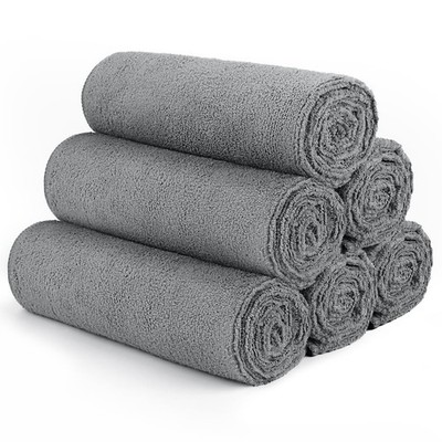 6 PCS 16x27 Inch Grey Highly Absorbent Quick Dry Gym Sweat Hand Towels
