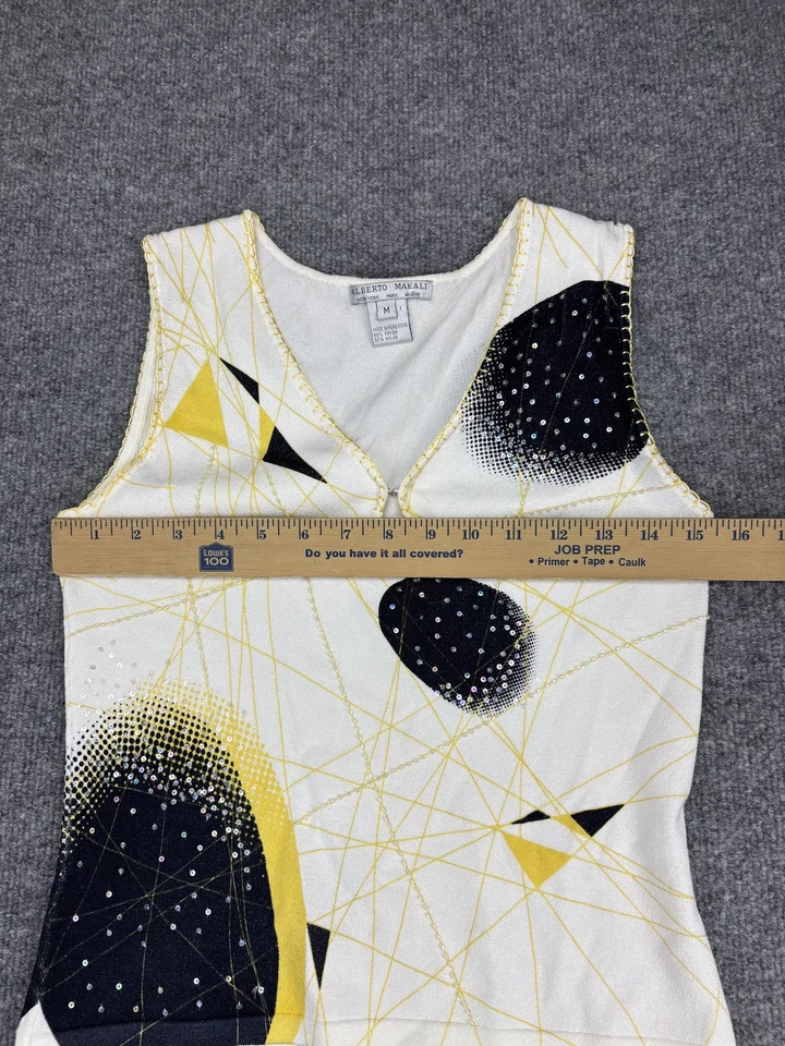 Conjunto de 2 Falda Alberto Makali Mujer Mediana/10 Blanco Estampado Abstracto Lentejuelas Foto 3 de 4