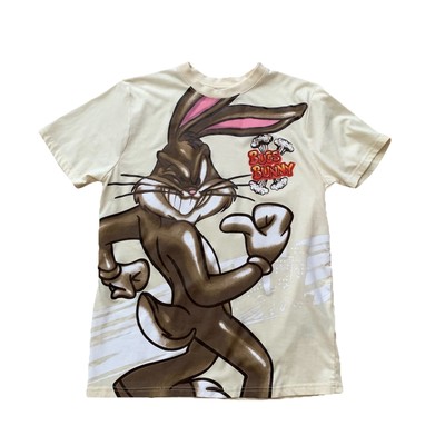 Looney Tunes Bugs Bunny Shirt Mens Medium Yellow Graphic T-shirt Short Sleeve