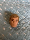 Vtg G.I. Joe Head With Flocked Hair Brown Eyes Scar Face