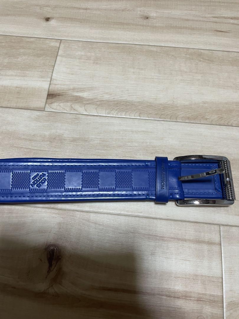 LOUIS VUITTON チェック柄レザーベルト 今日特価】LOUIS VUITTON Double-sided ライチ柄 レザーベルト