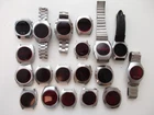 Red LED men's cases and loose movements - for use of parts - large lot