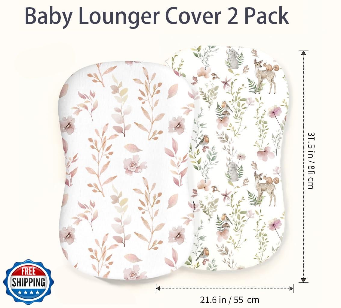 Woodiville Baby Lounger Cover for Boys Girls, Soft Breathable Jersey Baby Lou