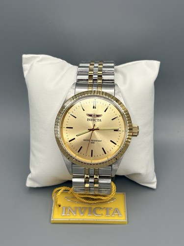 Invicta Men’s Gold Dial Two-Tone Stainless Steel Quartz Watch 50M New