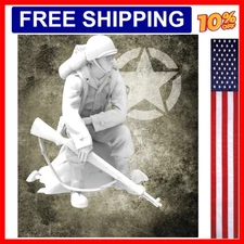 1/35 Scale Die-Cast Resin Figure Model Kit WWII US Soldier Sitting and Restin...