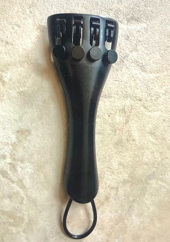 NEW 1/2 VIOLIN 4 STRING TAILPIECE w/ 4 BUILT IN FINE TUNERS & FASTENER