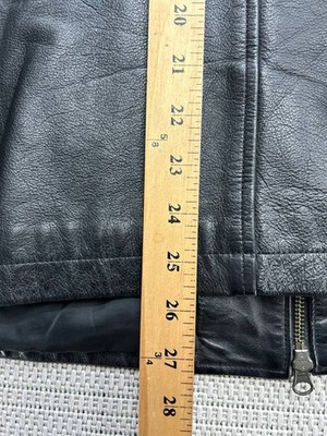 Vtg Y2k Banana Republic Jacket Mens Large Black Leather Heavy | eBay