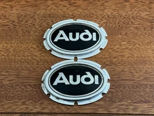 OEM Audi 4000 5000 Coupe GT 90 Left Right Black Fender Emblem Badge Pair Set