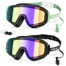 2 Pack Kids Swim Goggles for 6-14 3-15 3-6 4-7 8-12 8-14, Anti Fog UV Protect...