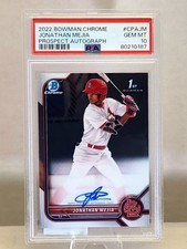 2022 Bowman Chrome #CPAJM Jonathan Mejia Prospect Autograph PSA 10