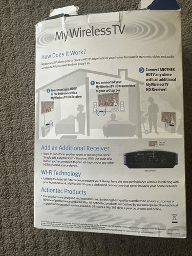 Actiontec My Wireless TV MWTV200R Receiver W/ Remote Control -Open Box - Picture 3 of 4